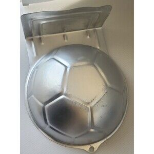 Wilton Soccer Ball 2105-2044 Aluminum Cake Pan Mold 2001 Sports Birthday VTG